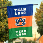 Auburn Tigers vs Custom Team House Divided Flag, NCAA Two Team Flag