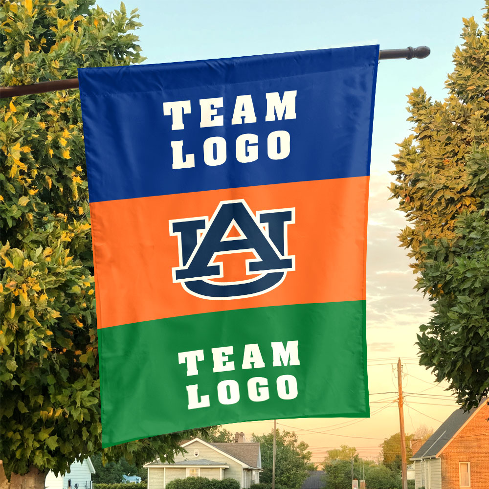 Auburn Tigers vs Custom Team House Divided Flag, NCAA Two Team Flag Auburn Tigers vs Custom Team House Divided Flag, NCAA Two Team Flag