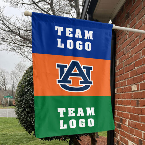 Auburn Tigers vs Custom Team House Divided Flag, NCAA Two Team Flag Auburn Tigers vs Custom Team House Divided Flag, NCAA Two Team Flag