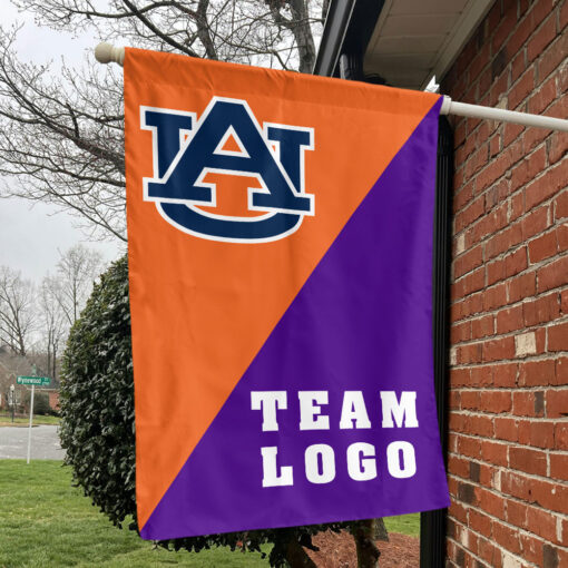 Auburn Tigers vs Custom Team House Divided Flag, Personalized College Flag Auburn Tigers vs Custom Team House Divided Flag, Personalized College Flag