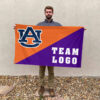 Auburn Tigers vs Custom Team House Divided Flag, Personalized College Flag 2 Auburn Tigers vs Custom Team House Divided Flag, Personalized College Flag