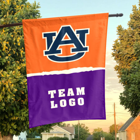 Auburn Tigers vs Custom Team House Divided Flag, Personalized NCAA Flag