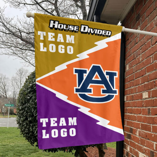 Auburn Tigers vs Custom Team House Divided Flag, Personalized Spirit Flag Auburn Tigers vs Custom Team House Divided Flag, Personalized Spirit Flag