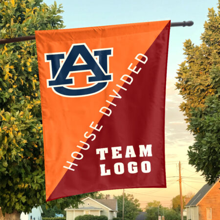Auburn Tigers vs Custom Team House Divided Flag, Personalized Split Flag