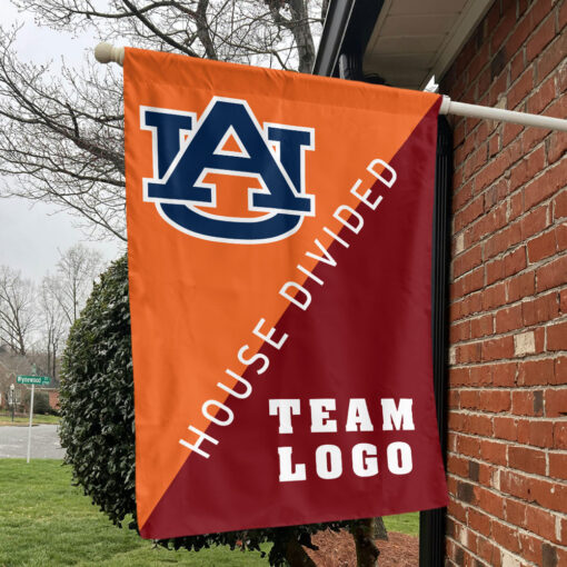 Auburn Tigers vs Custom Team House Divided Flag, Personalized Split Flag Auburn Tigers vs Custom Team House Divided Flag, Personalized Split Flag