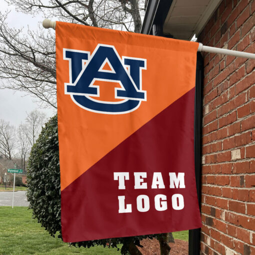 Auburn Tigers vs Custom Team House Divided Flag, Personalized Team Flag Auburn Tigers vs Custom Team House Divided Flag, Personalized Team Flag