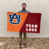 Auburn Tigers vs Custom Team House Divided Flag, Personalized Team Flag 2 Auburn Tigers vs Custom Team House Divided Flag, Personalized Team Flag