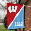 Badgers vs Custom Team House Divided Flag, Custom College Flag 1 Badgers vs Custom Team House Divided Flag, Custom College Flag