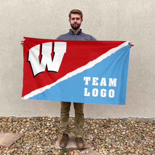 Badgers vs Custom Team House Divided Flag, Custom College Flag Badgers vs Custom Team House Divided Flag, Custom College Flag