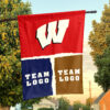 Badgers vs Custom Team House Divided Flag, Custom Game Day Flag