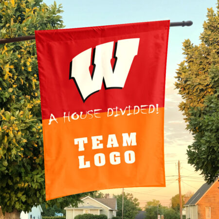 Badgers vs Custom Team House Divided Flag, Custom House Flag