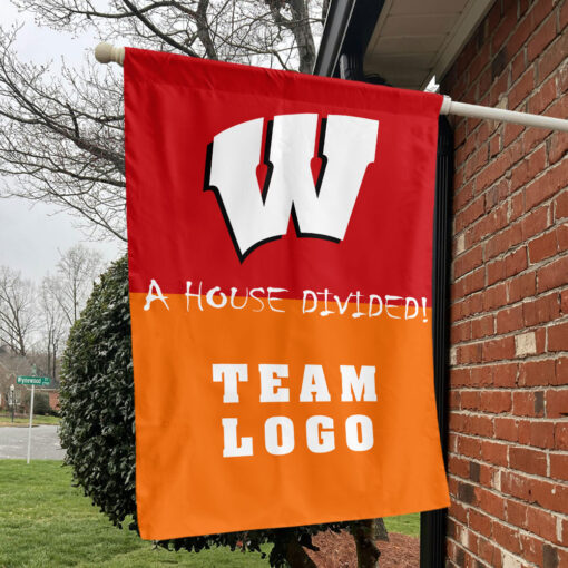 Badgers vs Custom Team House Divided Flag, Custom House Flag Badgers vs Custom Team House Divided Flag, Custom House Flag