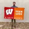 Badgers vs Custom Team House Divided Flag, Custom House Flag 2 Badgers vs Custom Team House Divided Flag, Custom House Flag