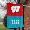 Badgers vs Custom Team House Divided Flag, Custom NCAA Flag
