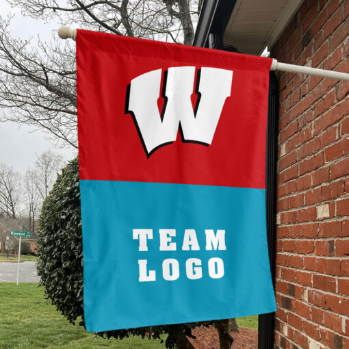 Badgers vs Custom Team House Divided Flag, Custom NCAA Flag