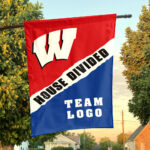 Badgers vs Custom Team House Divided Flag, Custom Rivalry Flag