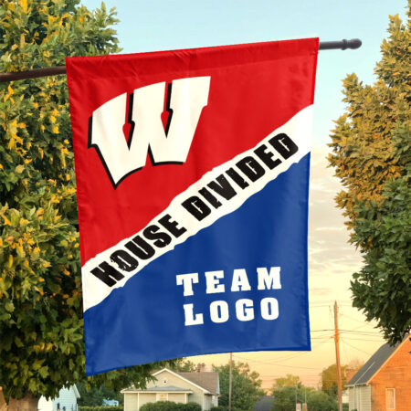 Badgers vs Custom Team House Divided Flag, Custom Rivalry Flag
