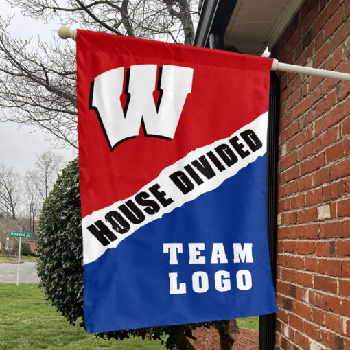 Badgers vs Custom Team House Divided Flag, Custom Rivalry Flag