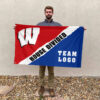 Badgers vs Custom Team House Divided Flag, Custom Rivalry Flag