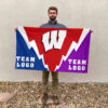 Badgers vs Custom Team House Divided Flag, Custom Spirit Flag