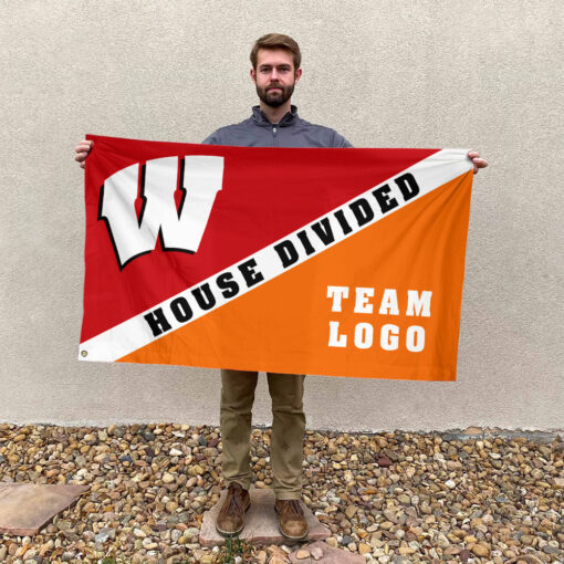 Badgers vs Custom Team House Divided Flag, Custom Split Flag