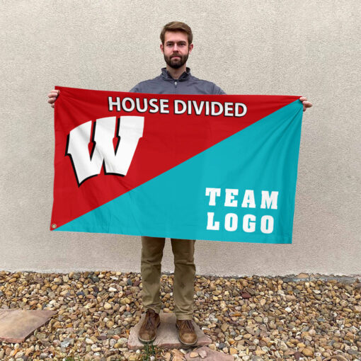 Badgers vs Custom Team House Divided Flag, Custom Team Flag