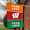 Badgers vs Custom Team House Divided Flag, Custom Two Team Flag