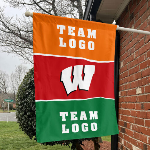 Badgers vs Custom Team House Divided Flag, Custom Two Team Flag