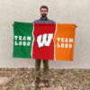 Badgers vs Custom Team House Divided Flag, Custom Two Team Flag