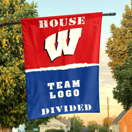 Badgers vs Custom Team House Divided Flag, NCAA College Flag