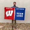 Badgers vs Custom Team House Divided Flag, NCAA College Flag