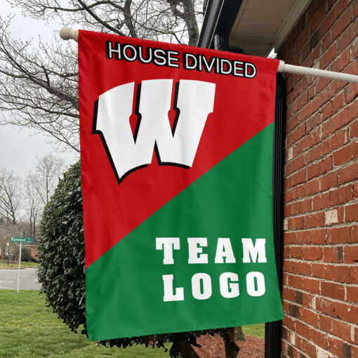 Badgers vs Custom Team House Divided Flag, NCAA Custom Flag