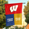 Badgers vs Custom Team House Divided Flag, NCAA Game Day Flag