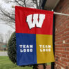 Badgers vs Custom Team House Divided Flag, NCAA Game Day Flag