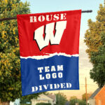Badgers vs Custom Team House Divided Flag, NCAA House Flag