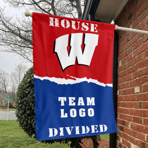 Badgers vs Custom Team House Divided Flag, NCAA House Flag Badgers vs Custom Team House Divided Flag, NCAA House Flag