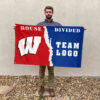 Badgers vs Custom Team House Divided Flag, NCAA House Flag 2 Badgers vs Custom Team House Divided Flag, NCAA House Flag