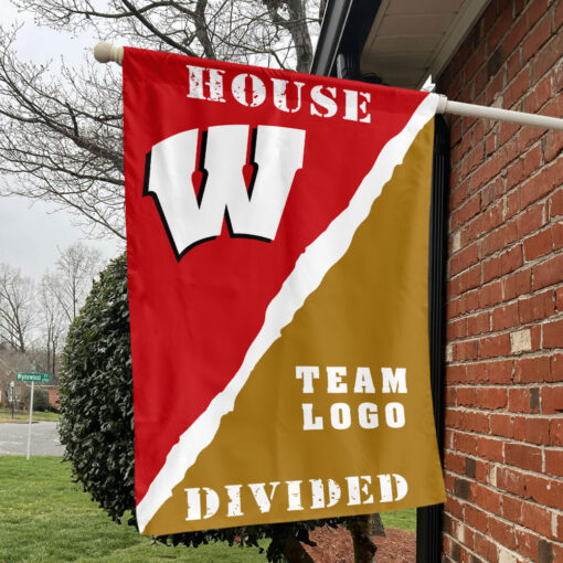 Badgers vs Custom Team House Divided Flag, NCAA Rivalry Flag