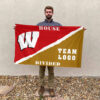 Badgers vs Custom Team House Divided Flag, NCAA Rivalry Flag