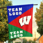 Badgers vs Custom Team House Divided Flag, NCAA Spirit Flag