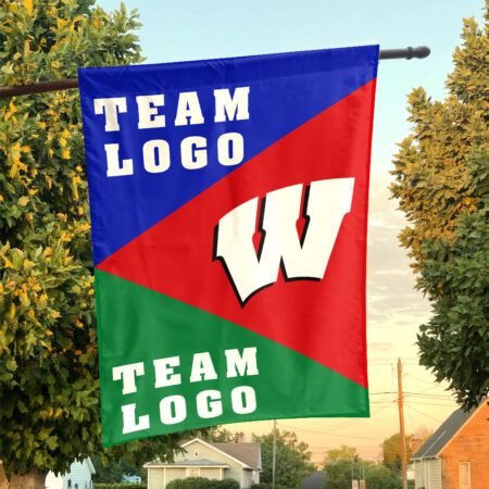 Badgers vs Custom Team House Divided Flag, NCAA Spirit Flag