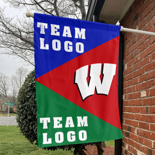 Badgers vs Custom Team House Divided Flag, NCAA Spirit Flag
