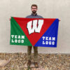 Badgers vs Custom Team House Divided Flag, NCAA Spirit Flag
