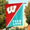 Badgers vs Custom Team House Divided Flag, NCAA Split Flag