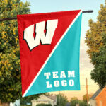 Badgers vs Custom Team House Divided Flag, NCAA Split Flag