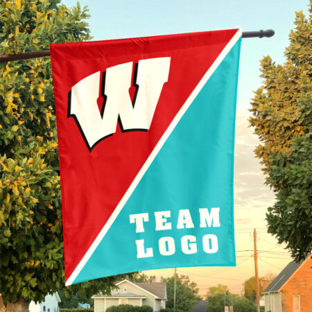 Badgers vs Custom Team House Divided Flag, NCAA Split Flag