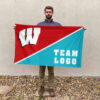 Badgers vs Custom Team House Divided Flag, NCAA Split Flag