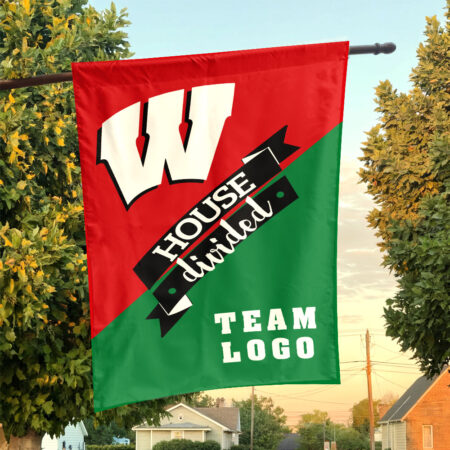 Badgers vs Custom Team House Divided Flag, NCAA Team Flag