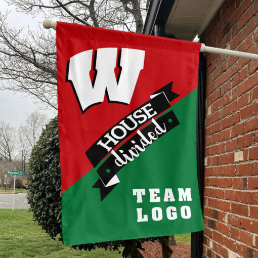 Badgers vs Custom Team House Divided Flag, NCAA Team Flag