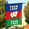 Badgers vs Custom Team House Divided Flag, NCAA Two Team Flag